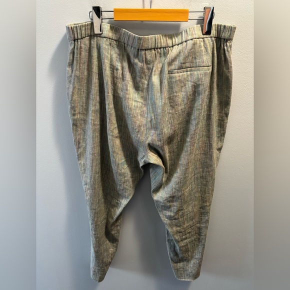 Theory Treeca Pull On Linen Blend Slim Cropped Pants 16 Multi-Colour Pockets - Picture 4 of 16